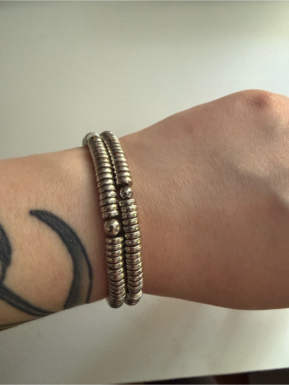 Silver Beaded Stretch Bracelet - Women Jewelry